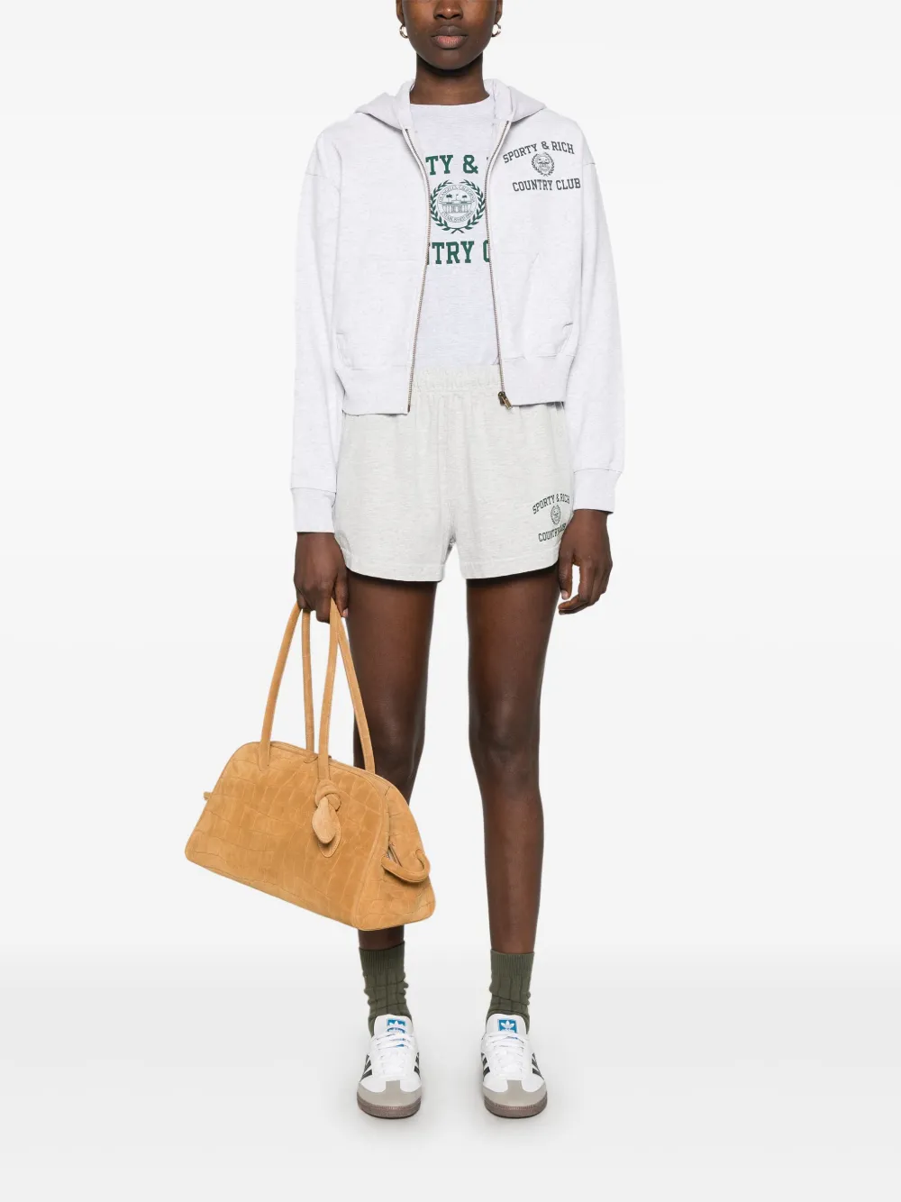 Sporty & Rich Varsity Crest T-shirt Grijs