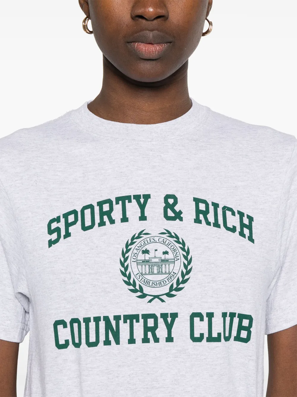 Sporty & Rich Varsity Crest T-shirt Grijs
