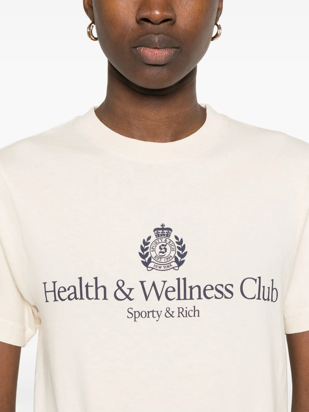 Sporty & Rich H&W Crest T-shirt Beige