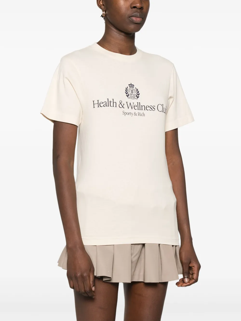 Sporty & Rich H&W Crest T-shirt Beige
