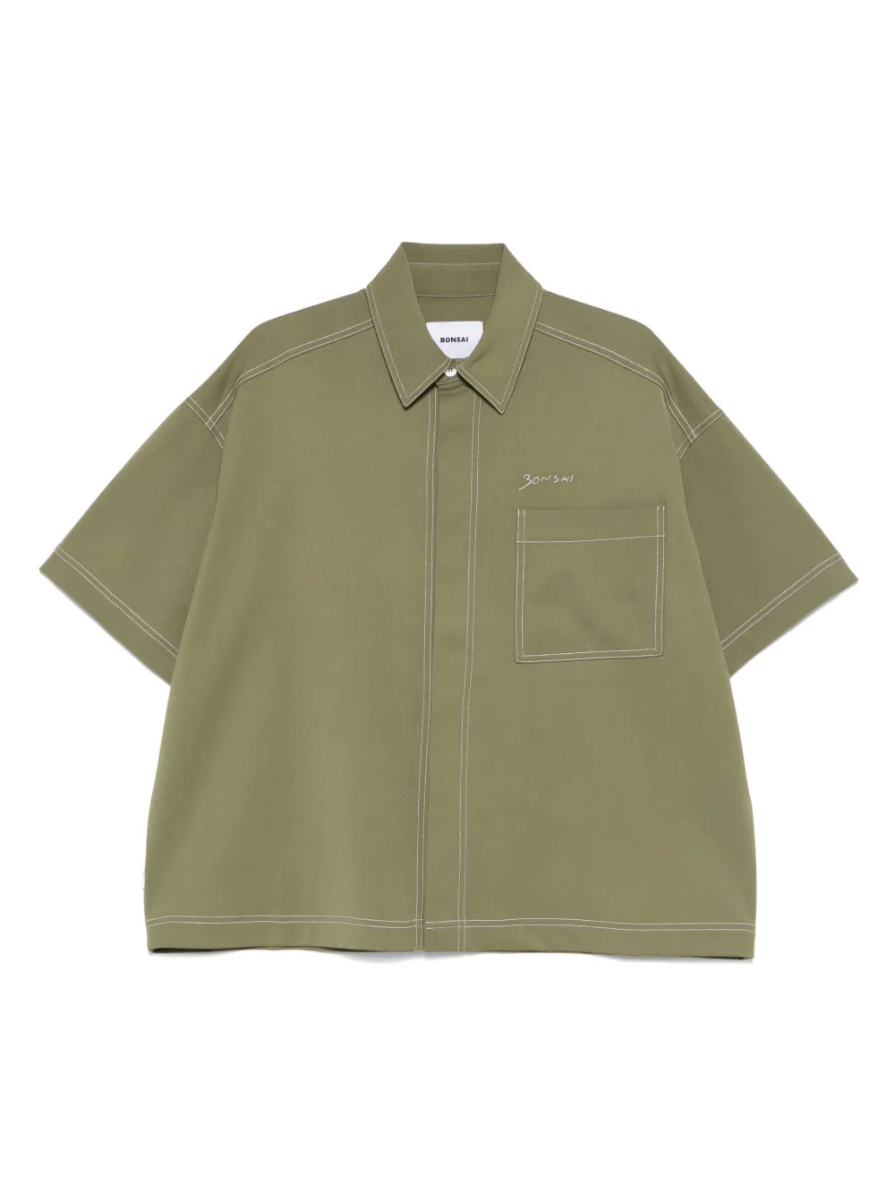 contrast-stitching shirt