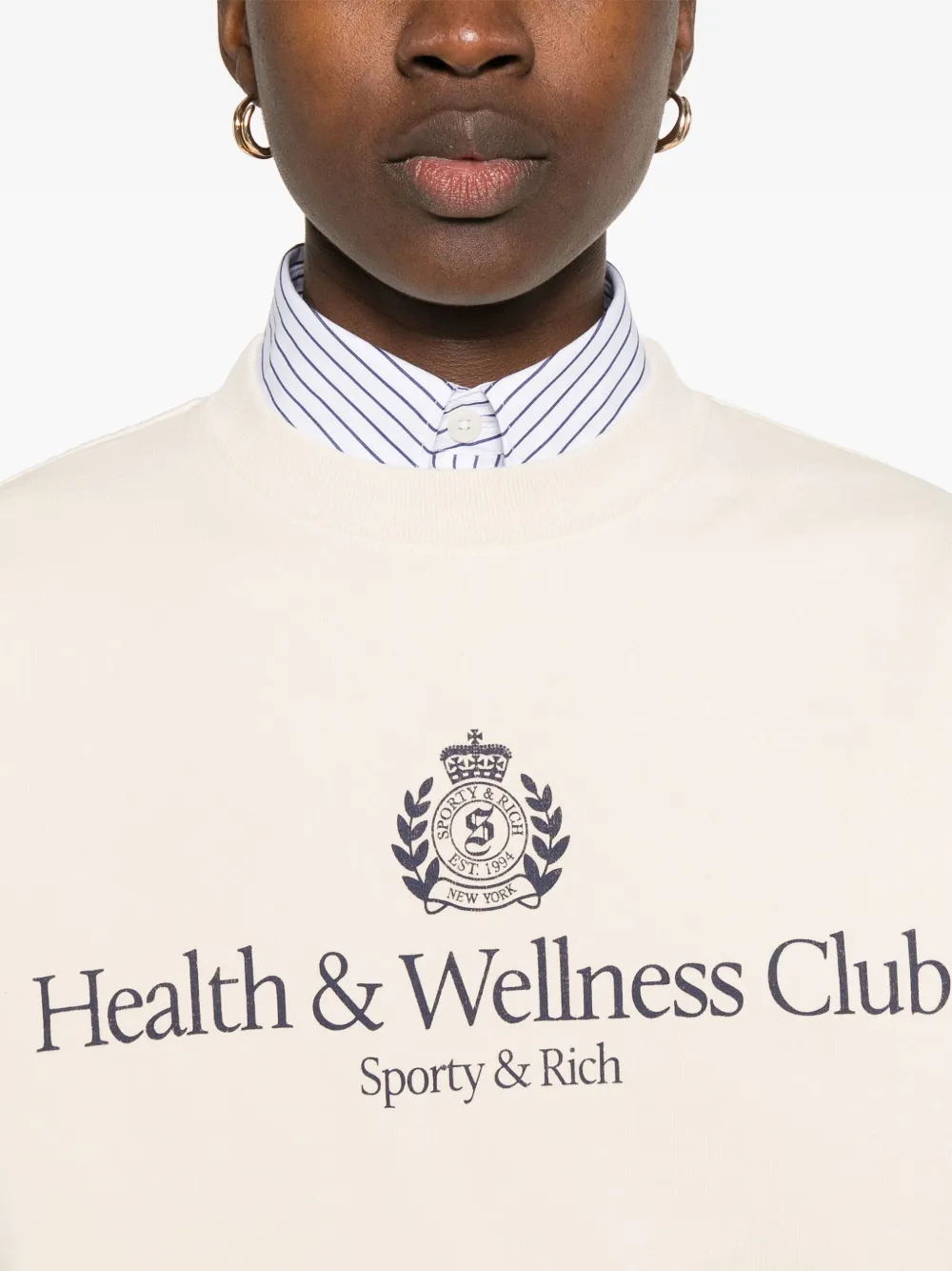 Sporty & Rich H&W sweater met wapenschild Beige