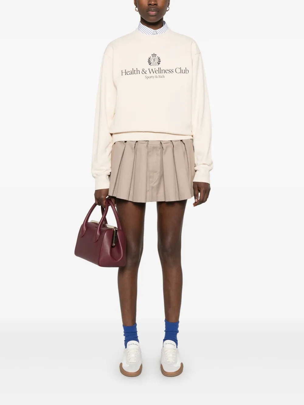 Sporty & Rich H&W sweater met wapenschild Beige
