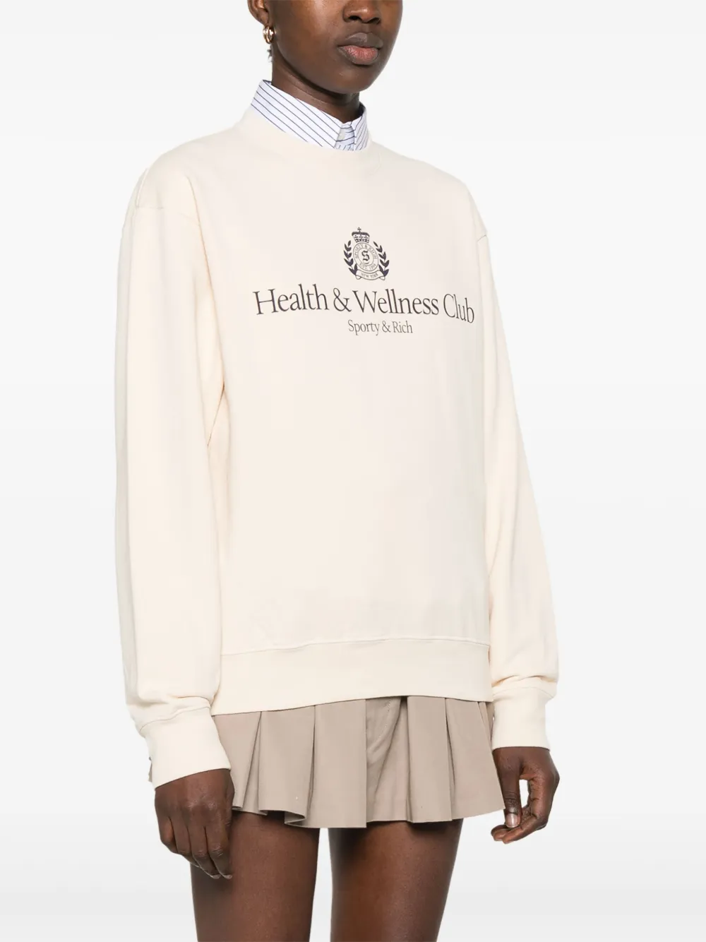 Sporty & Rich H&W sweater met wapenschild Beige