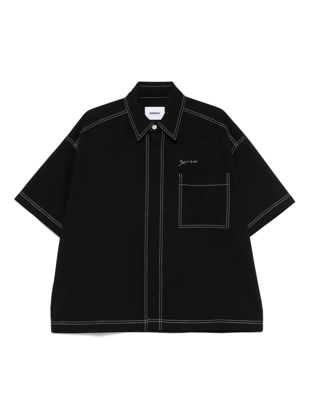 contrast-stitching shirt