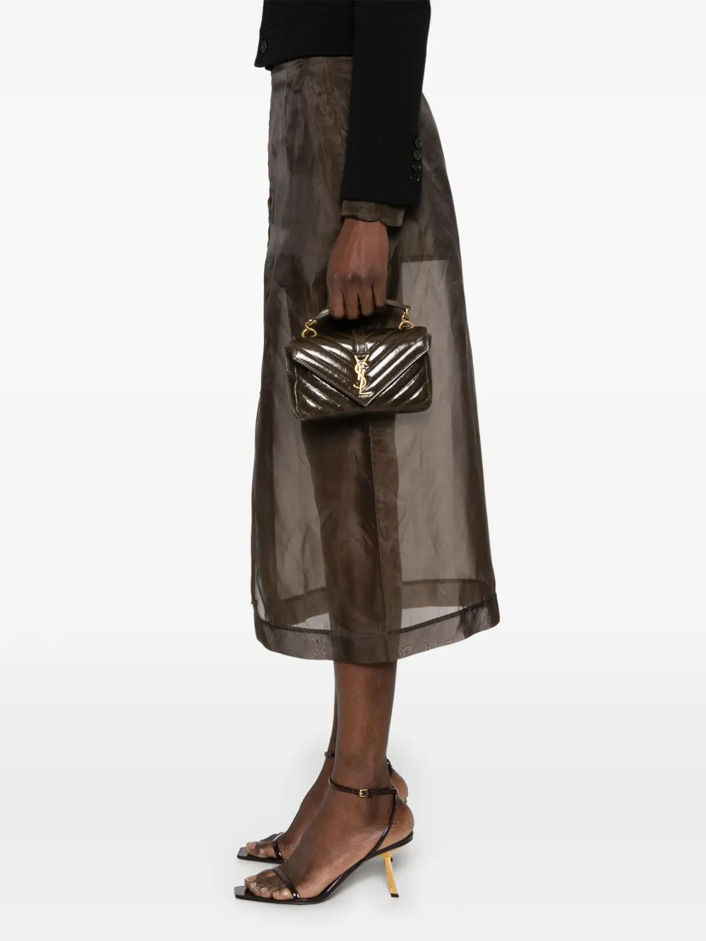 Saint Laurent College shopper - Groen