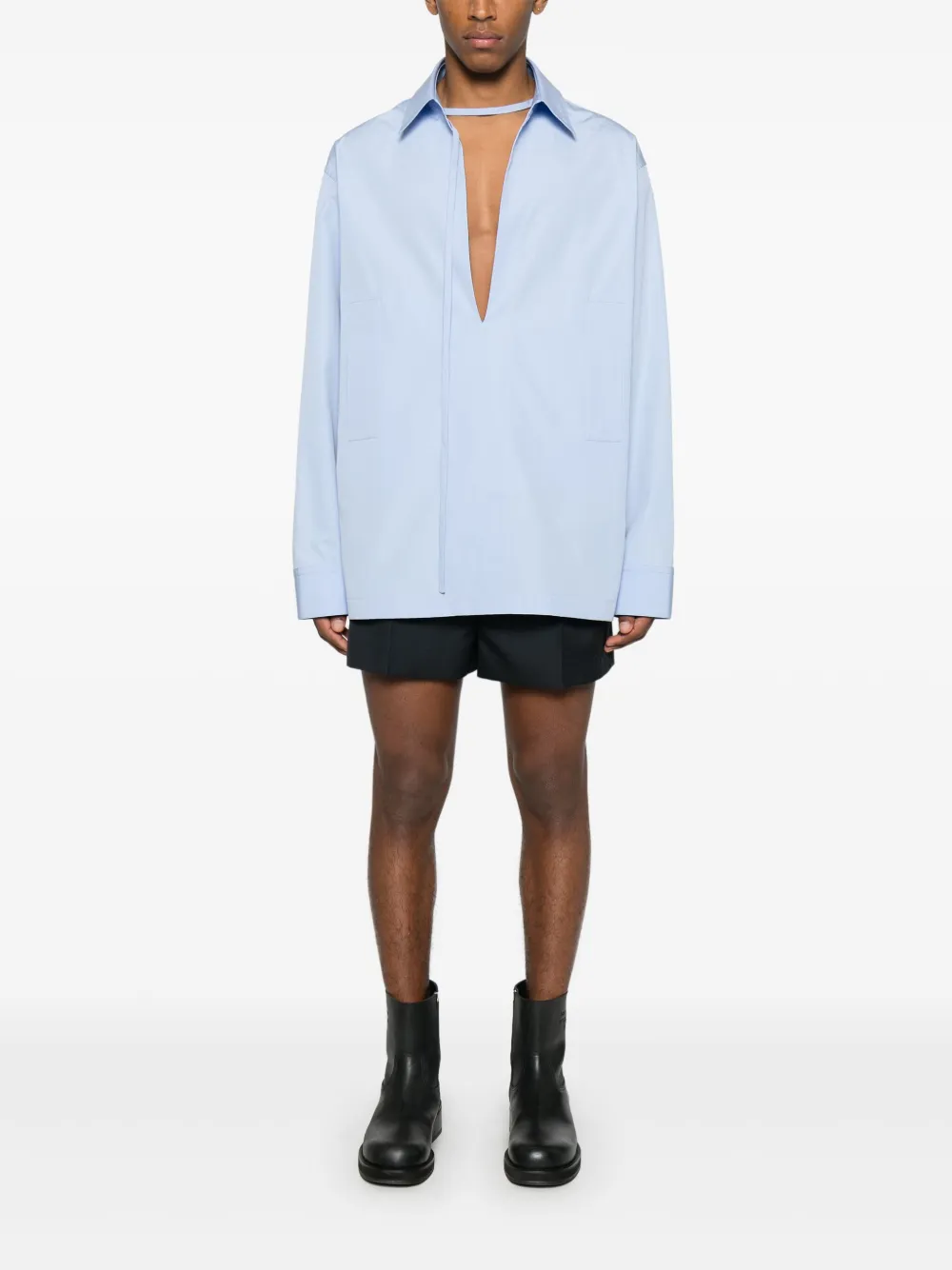 Gucci T-shirt met logo-reliëf - Blauw