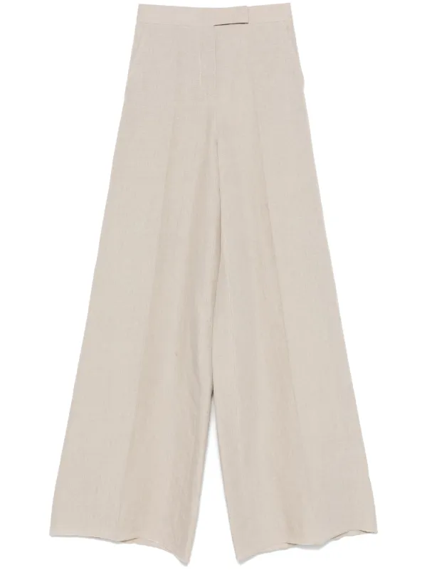 ★Max Mara★Sequoia リネンワイドパンツ Max Mara Sequoia ワイドパンツ | ニュートラル | FARFETCH JP