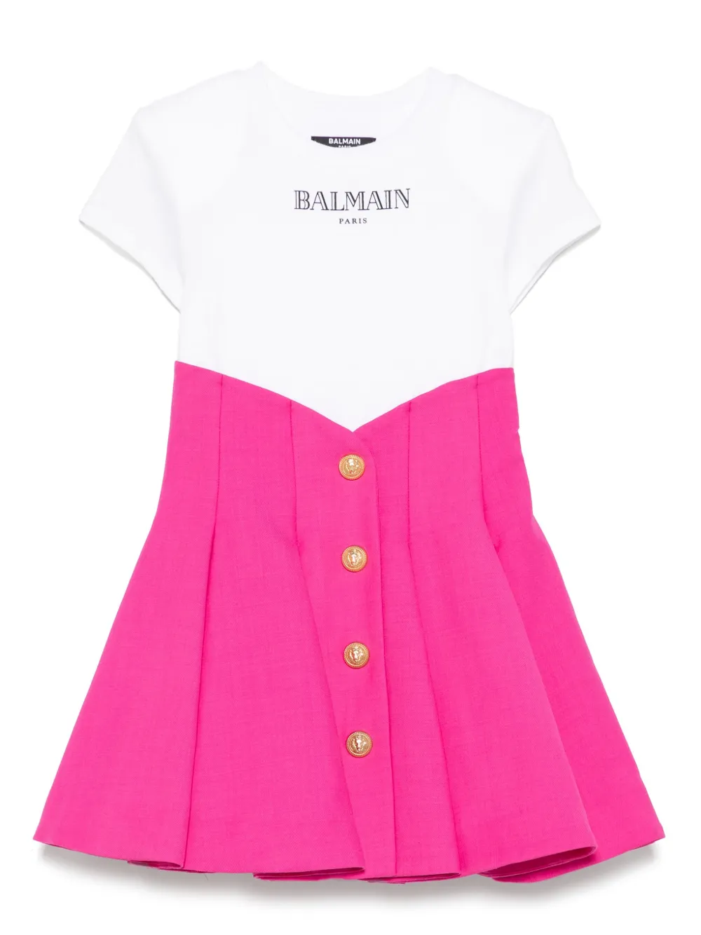 Balmain Kids Jurk met colourblocking Roze