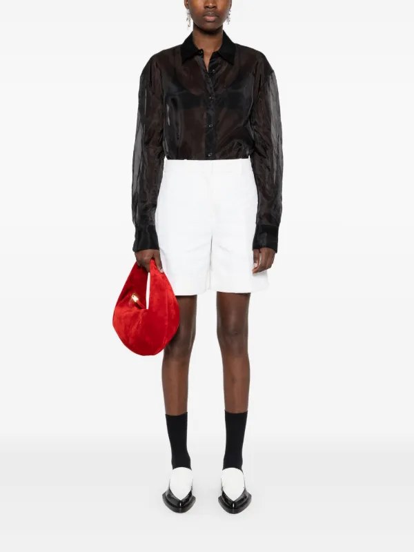 JIL SANDER☆フロントクロージャーショートパンツ リネン プレス JIL SANDER☆フロントクロージャーショートパンツ リネン プレス