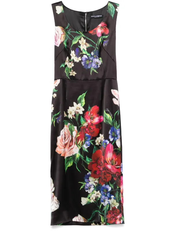 【関税&送料込み】Dolce & Gabbana Flower Print Satin Midi 29319109_58362532_600.jpg
