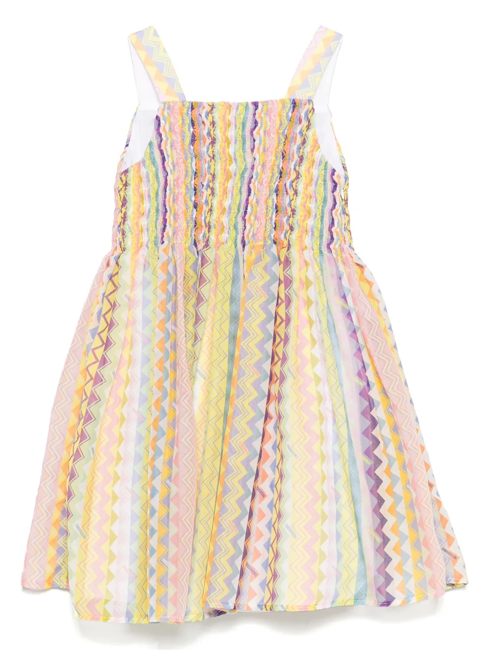 Missoni Kids Jurk met zigzagprint Geel
