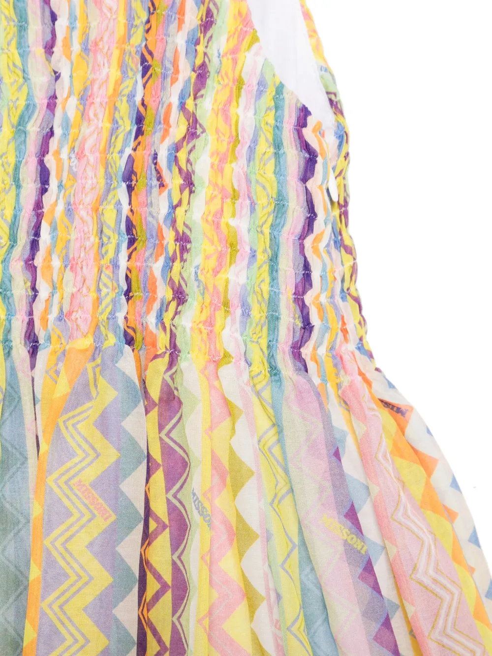 Missoni Kids Jurk met zigzagprint Geel