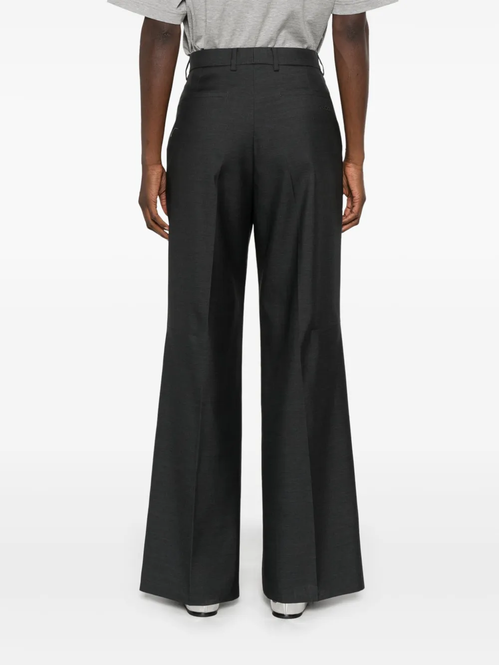 Gucci Straight broek met geborduurd logo Grijs