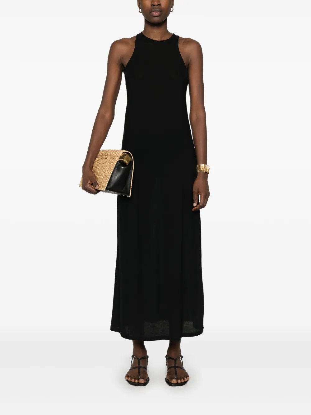 Riviera Jersey maxi-jurk - Zwart