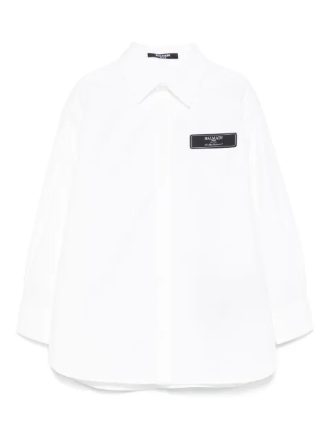 Balmain Kids Hemd mit Logo-Patch