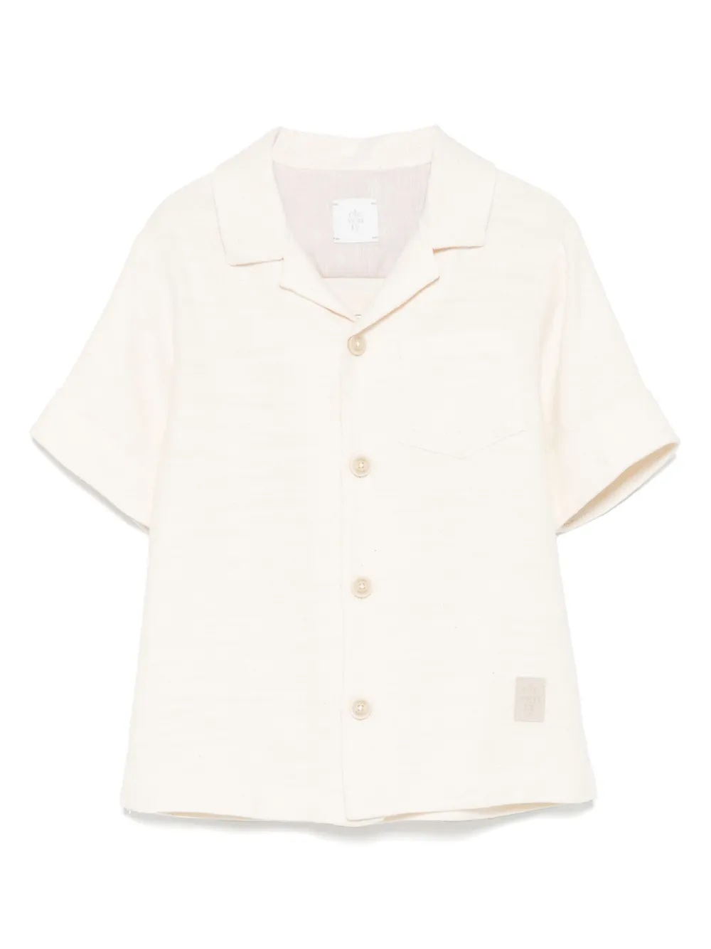 Eleventy Kids Shirt met logopatch Beige