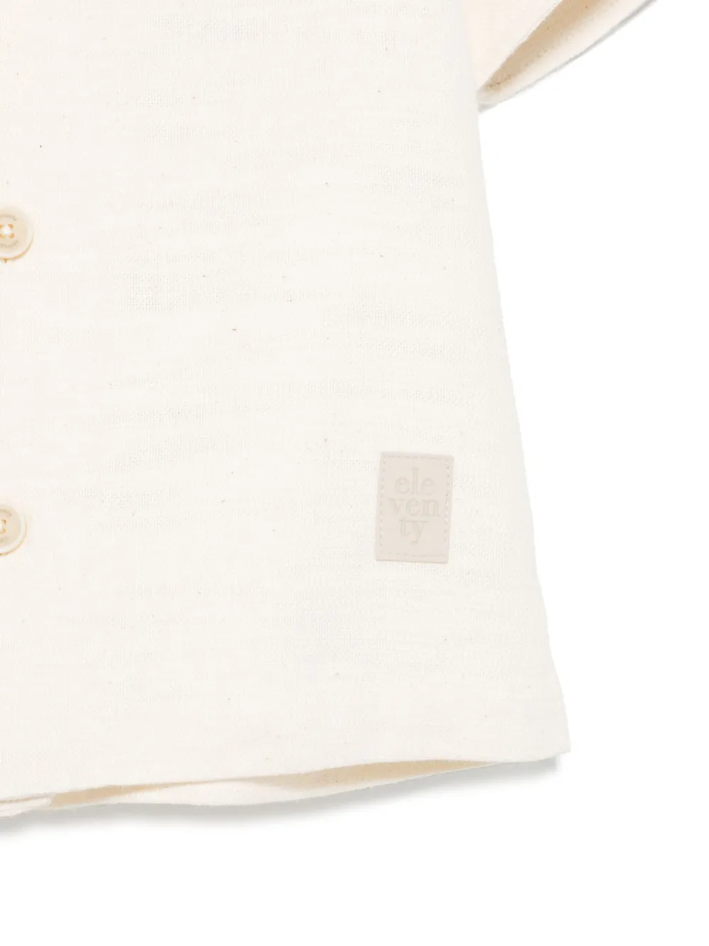 Eleventy Kids Shirt met logopatch Beige