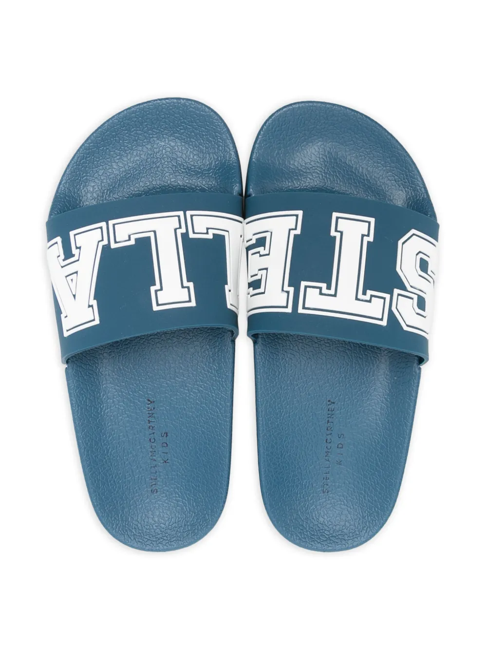 Stella McCartney Kids rubberised-logo slippers Blue