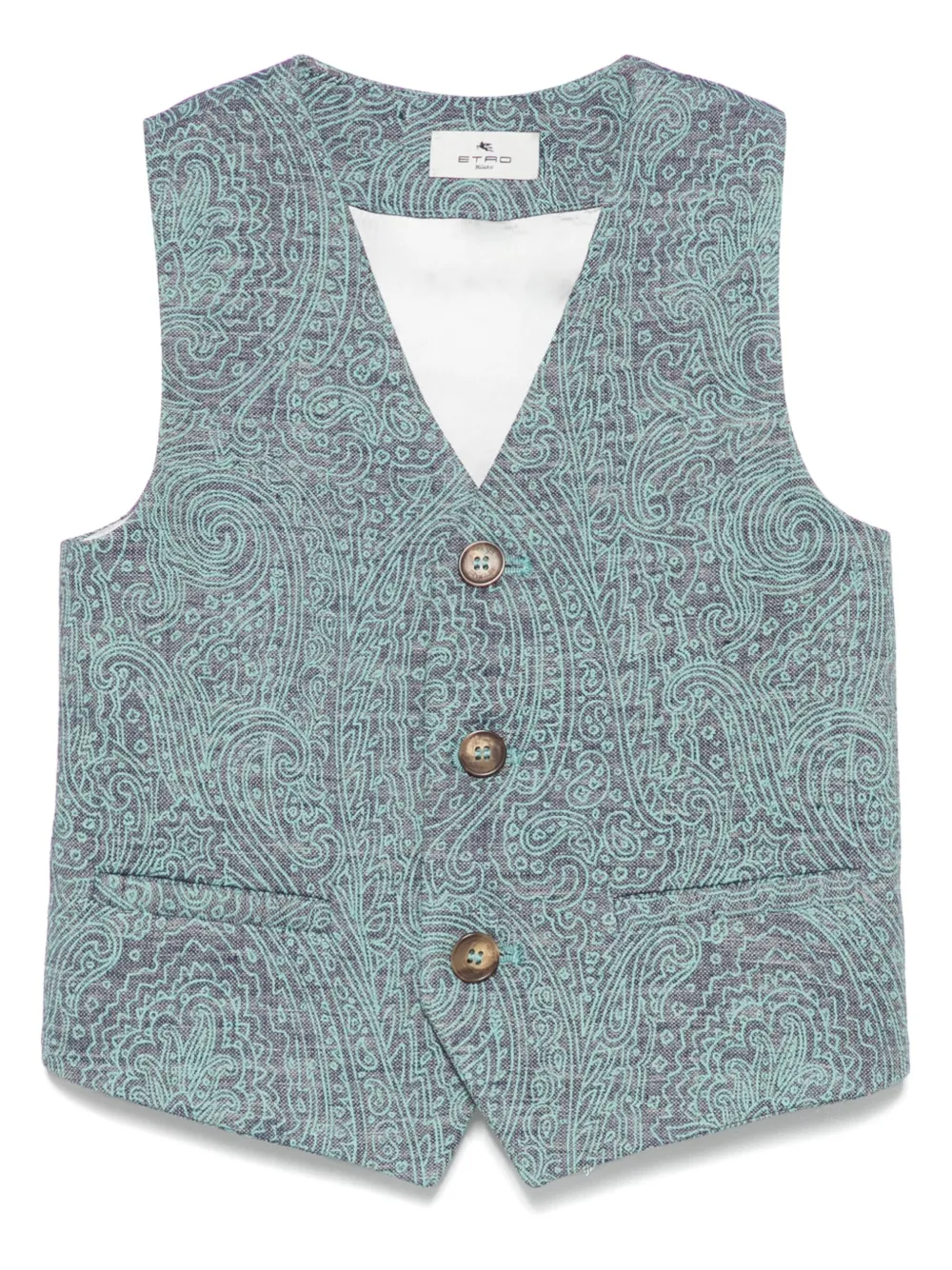 ETRO KIDS Gilet met paisley-print Blauw