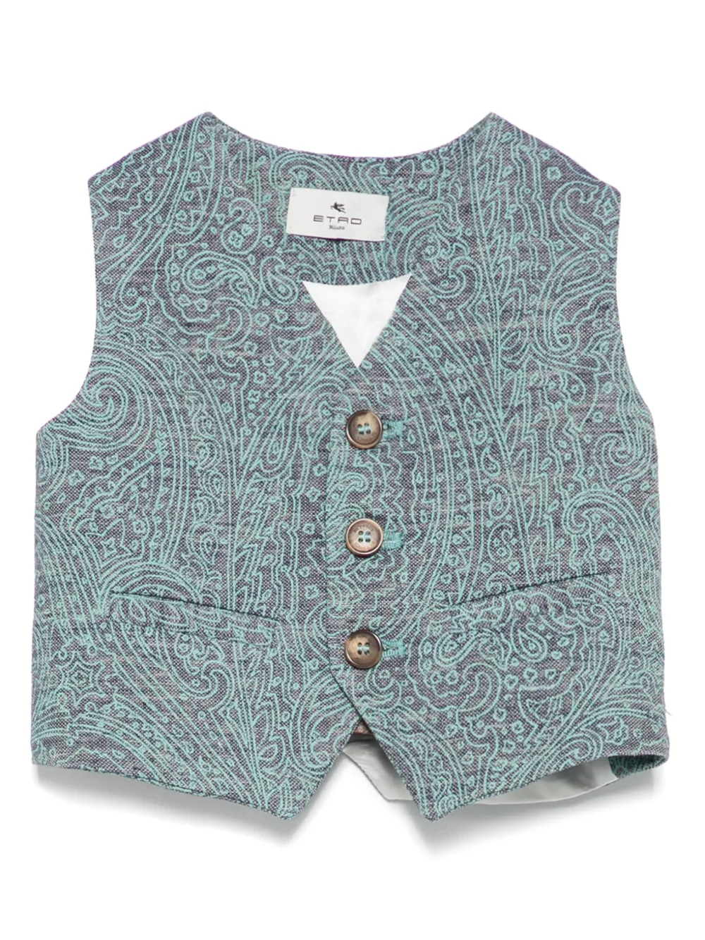 ETRO KIDS Gilet met paisley-print Blauw