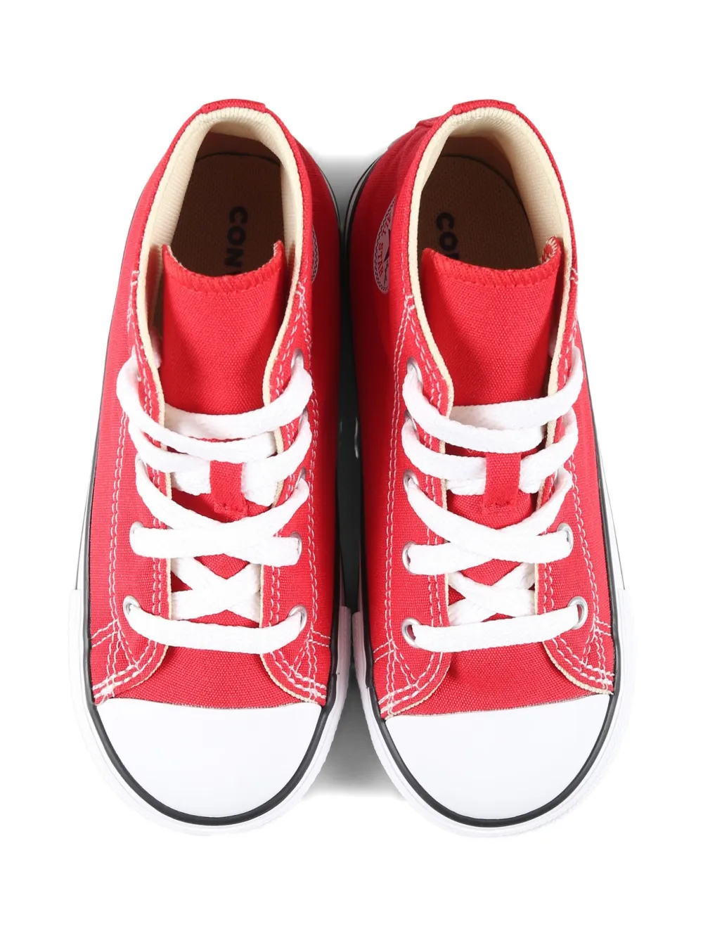 Converse Red Hi-tops In Red