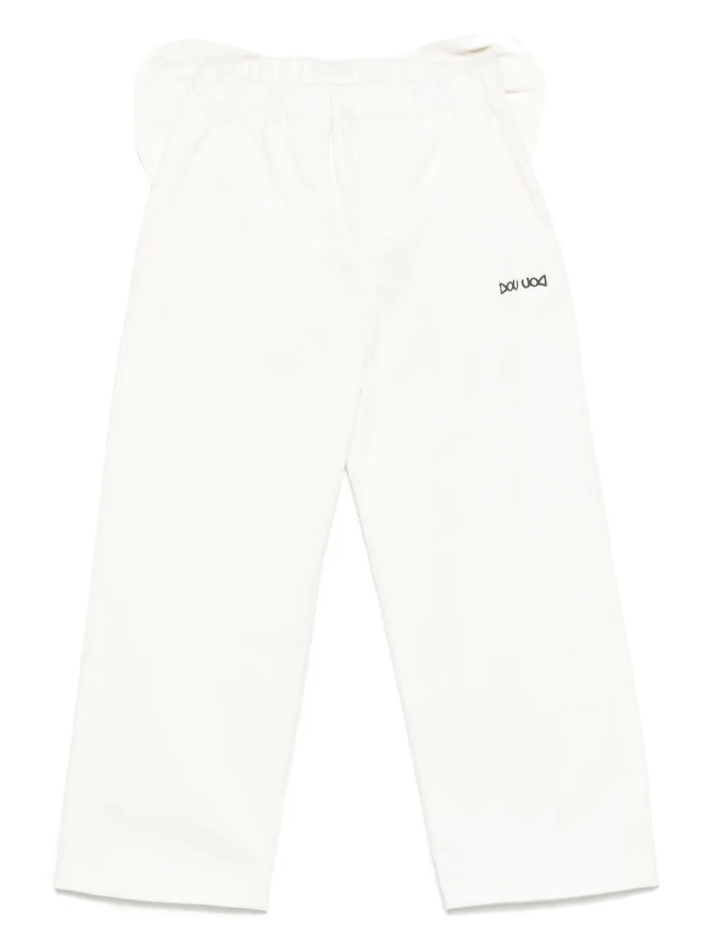 Douuod Kids Broek met geborduurd logo Wit