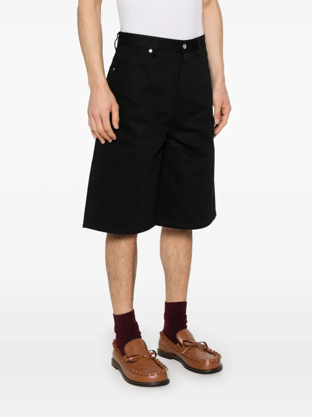 Jil Sander Denim shorts Zwart