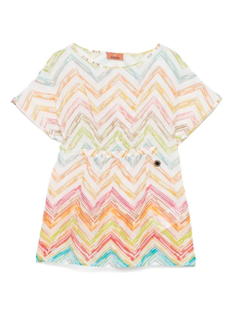 Missoni Kids vestido con motivo en zigzag