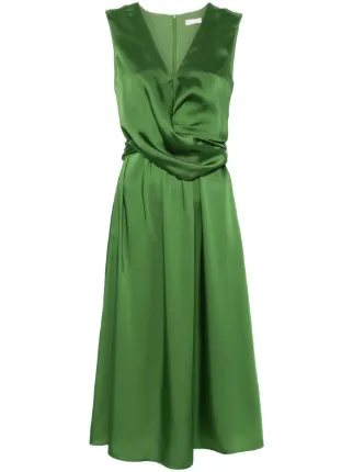 LIU JO Satin Midi Dress | Green | FARFETCH JO