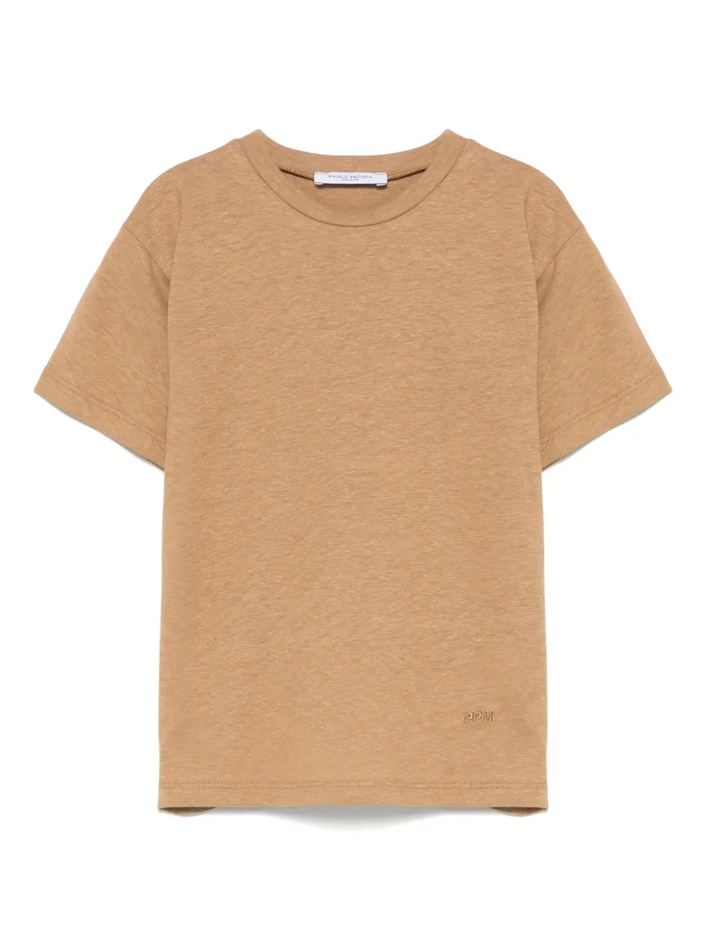 Paolo Pecora Kids T-shirt met slub-textuur Bruin