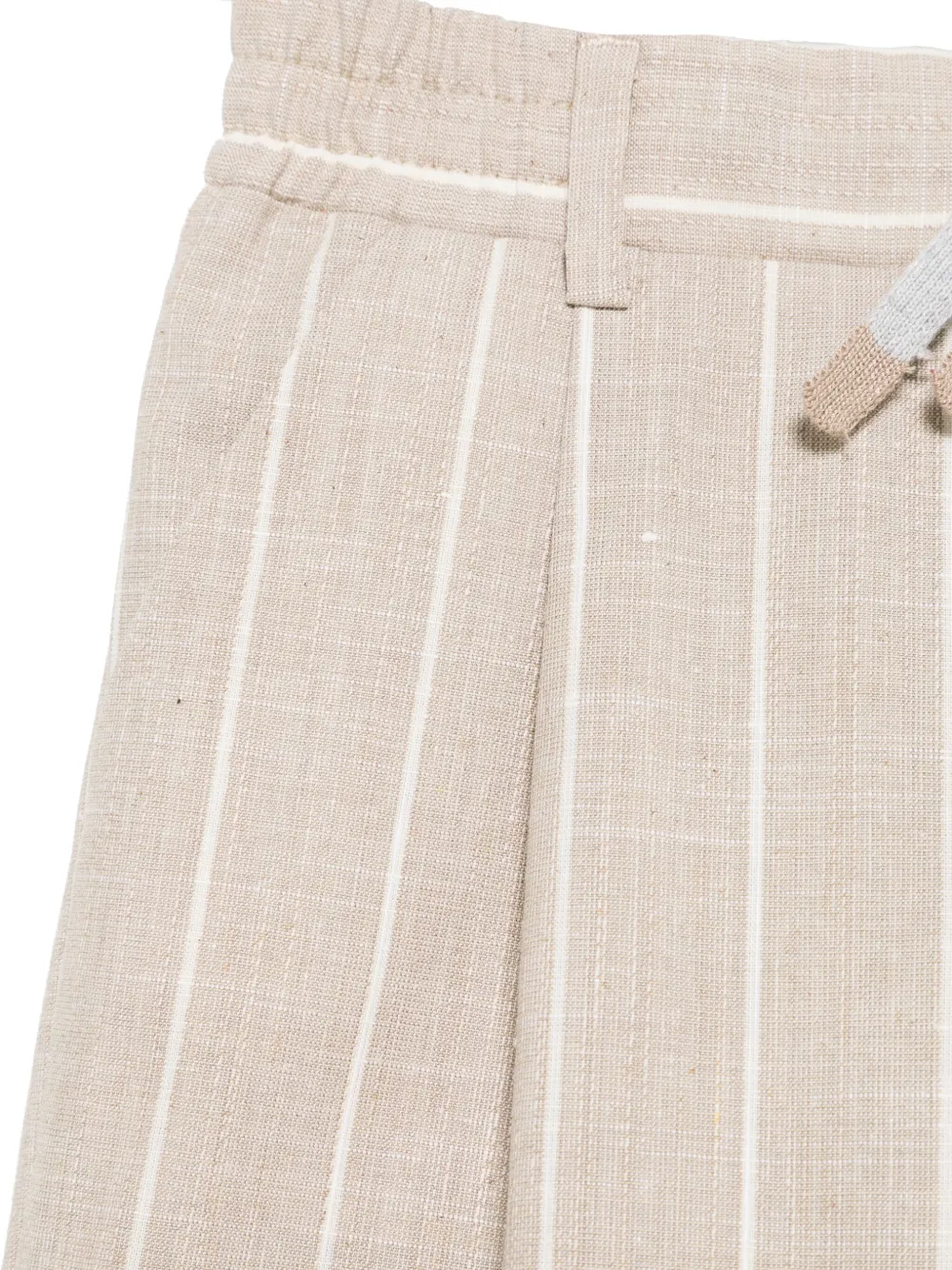 Eleventy Kids Gestreepte shorts Beige