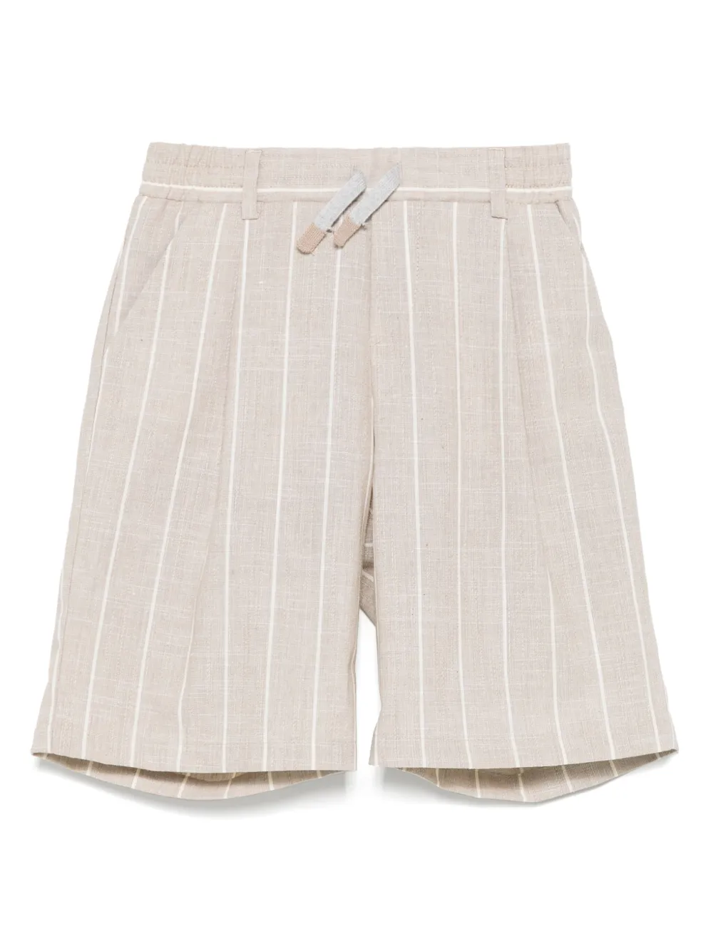 Eleventy Kids Gestreepte shorts Beige