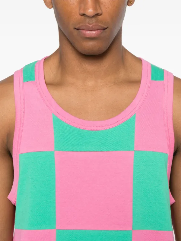 Comme Des Garçons Homme Plus check-pattern Tank Top | Pink