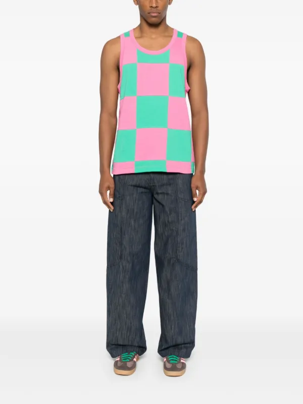 Comme Des Garçons Homme Plus check-pattern Tank Top | Pink