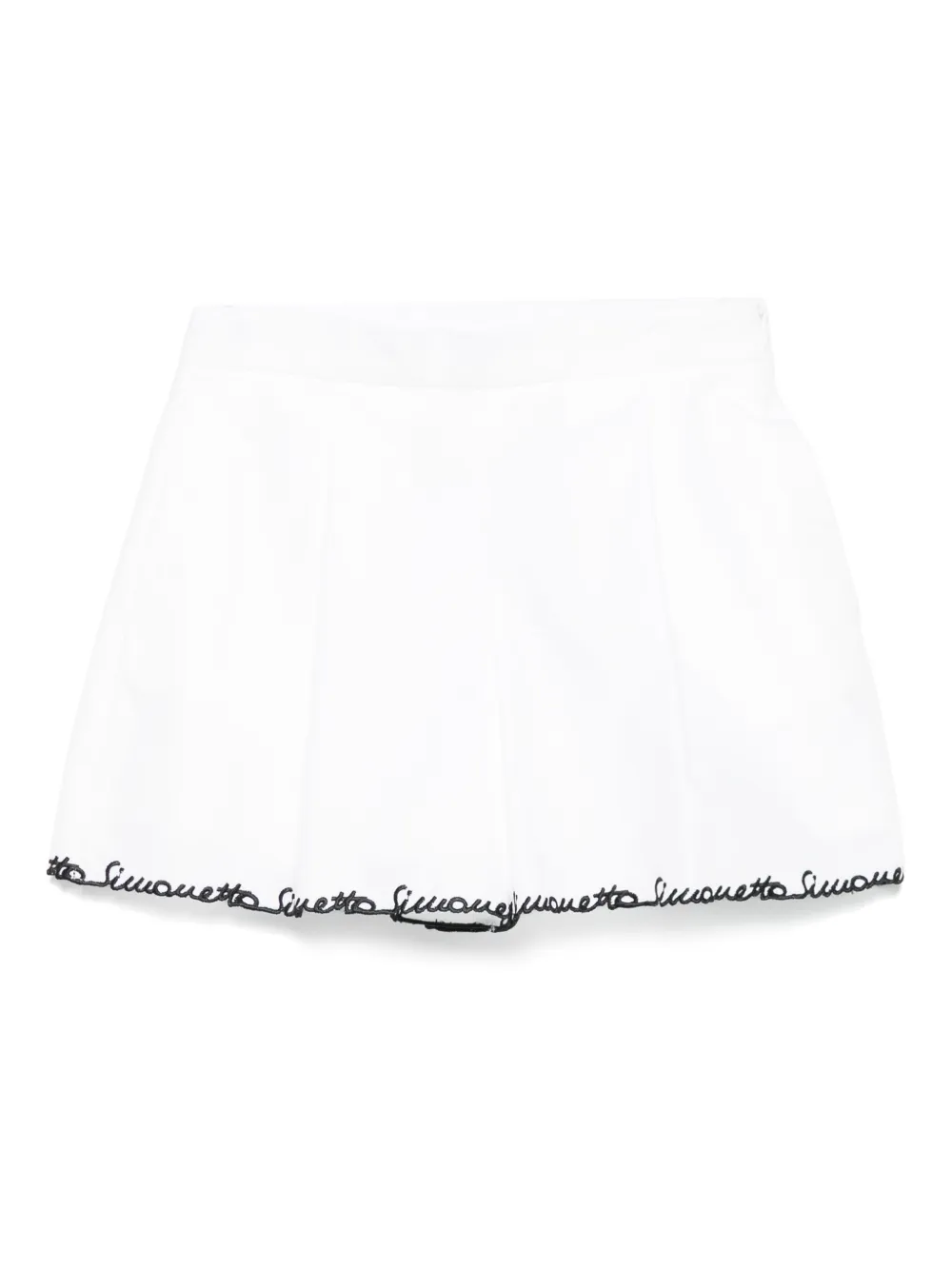 Simonetta Shorts met geborduurd logo Wit