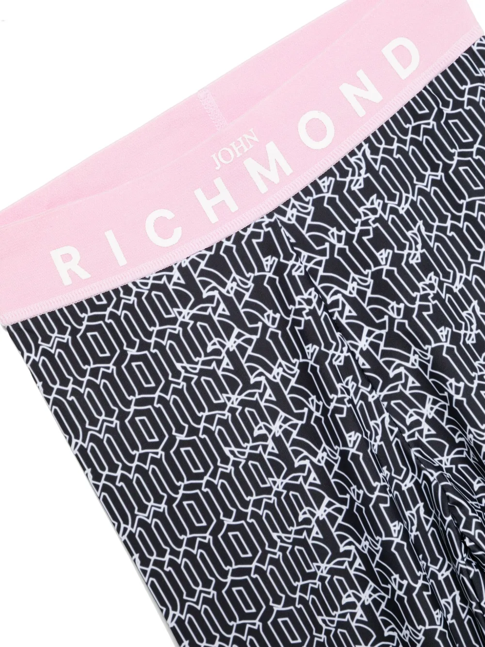 John Richmond Junior Legging met logoprint (set van twee) Zwart