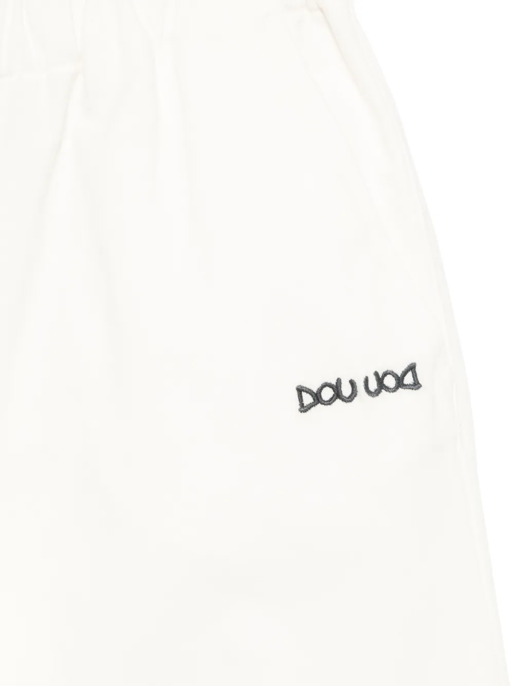 Douuod Kids Broek met geborduurd logo Wit