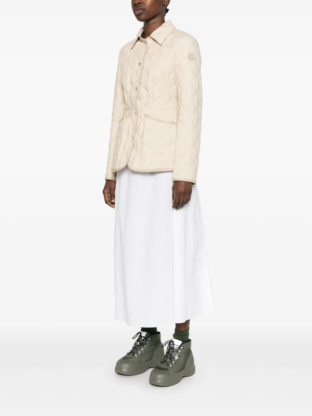 Shop Moncler Uzes Jacket In Neutrals