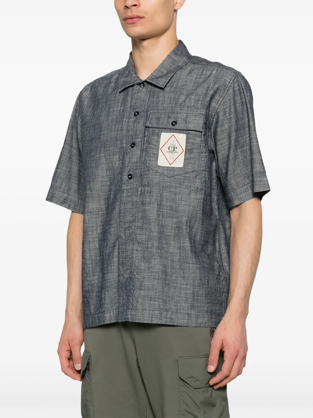 C.P. Company Overhemd met logopatch Blauw