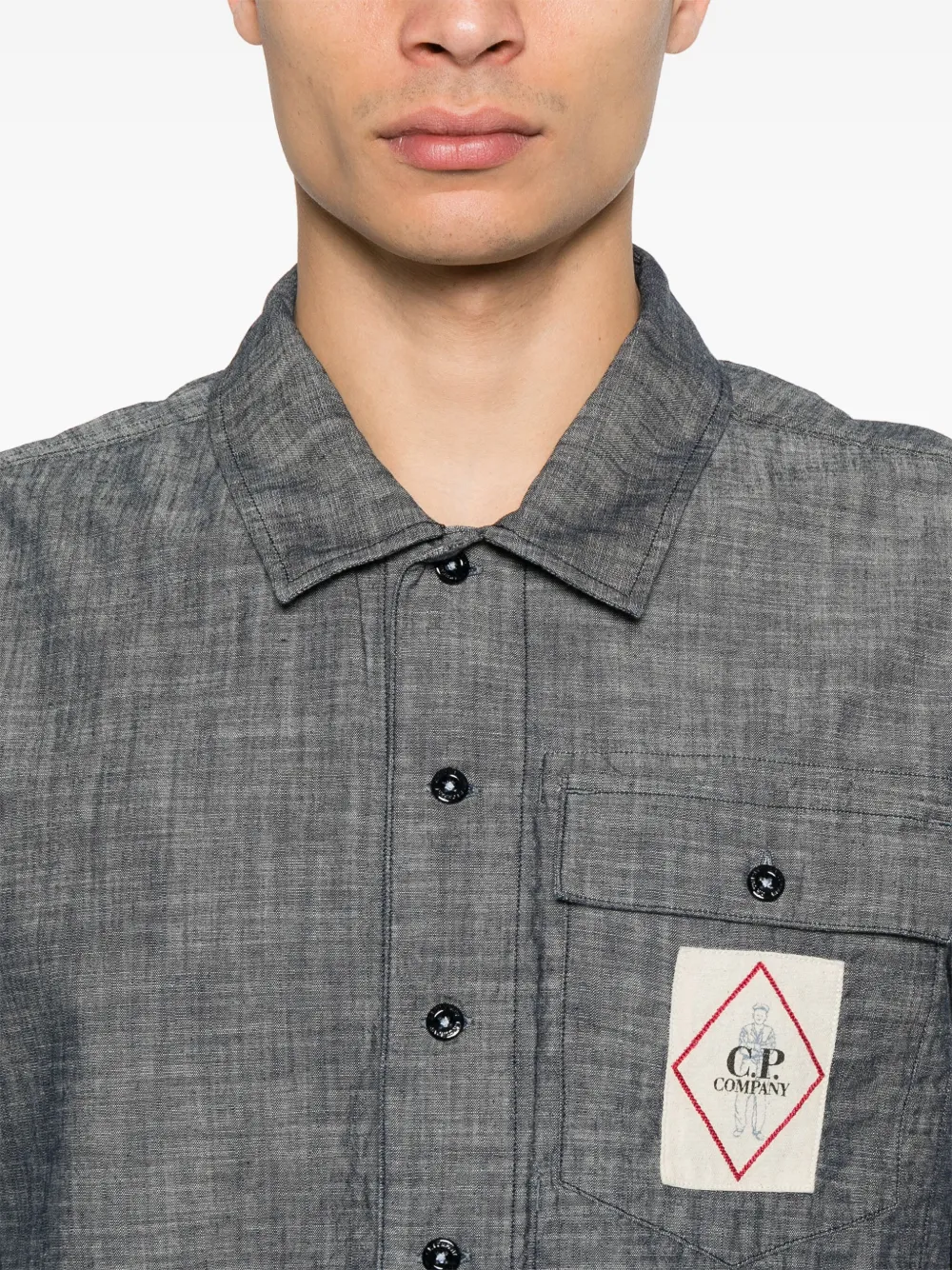 C.P. Company Overhemd met logopatch Blauw
