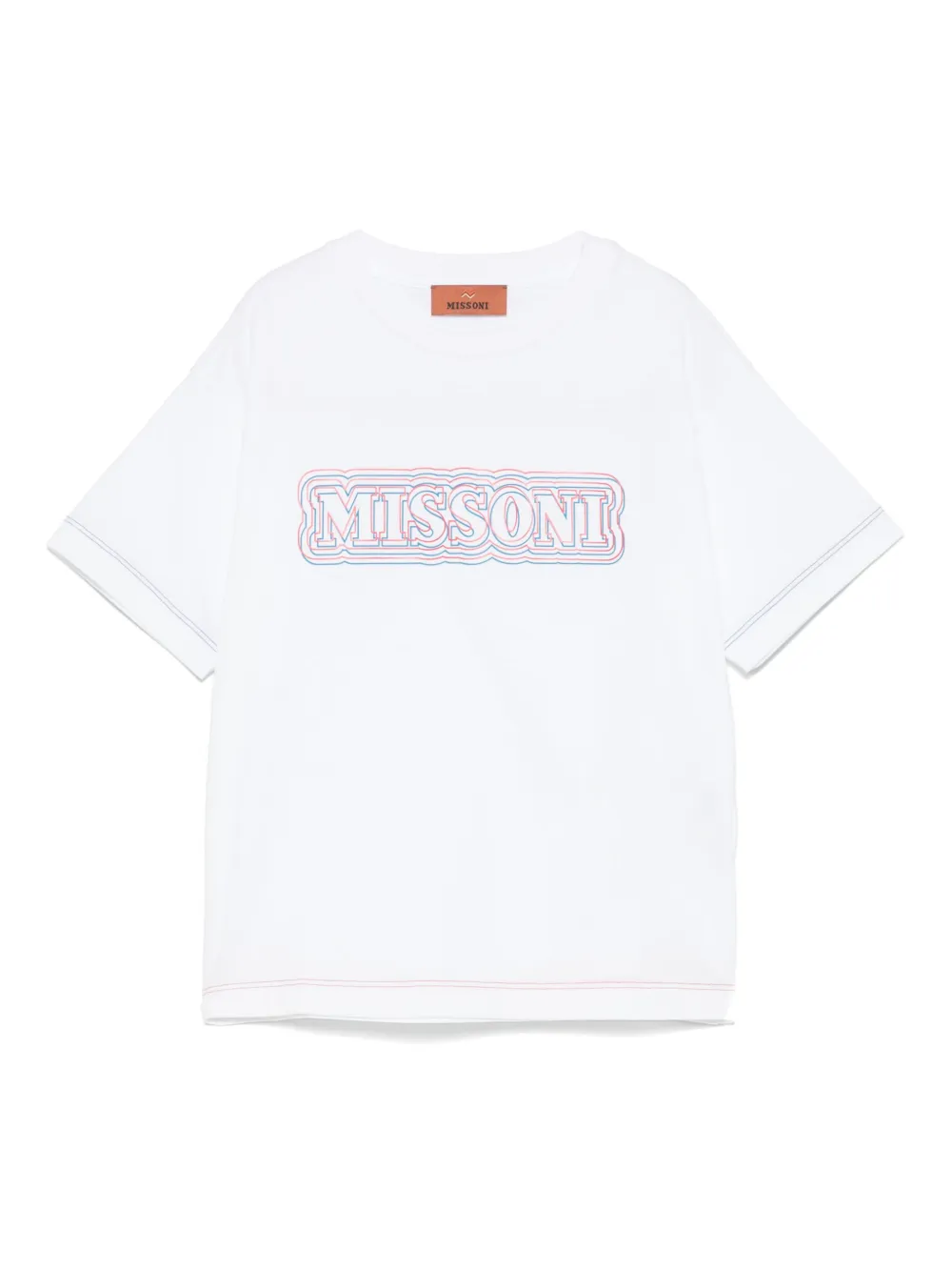 Missoni Kids T-shirt met logo-reliëf Wit