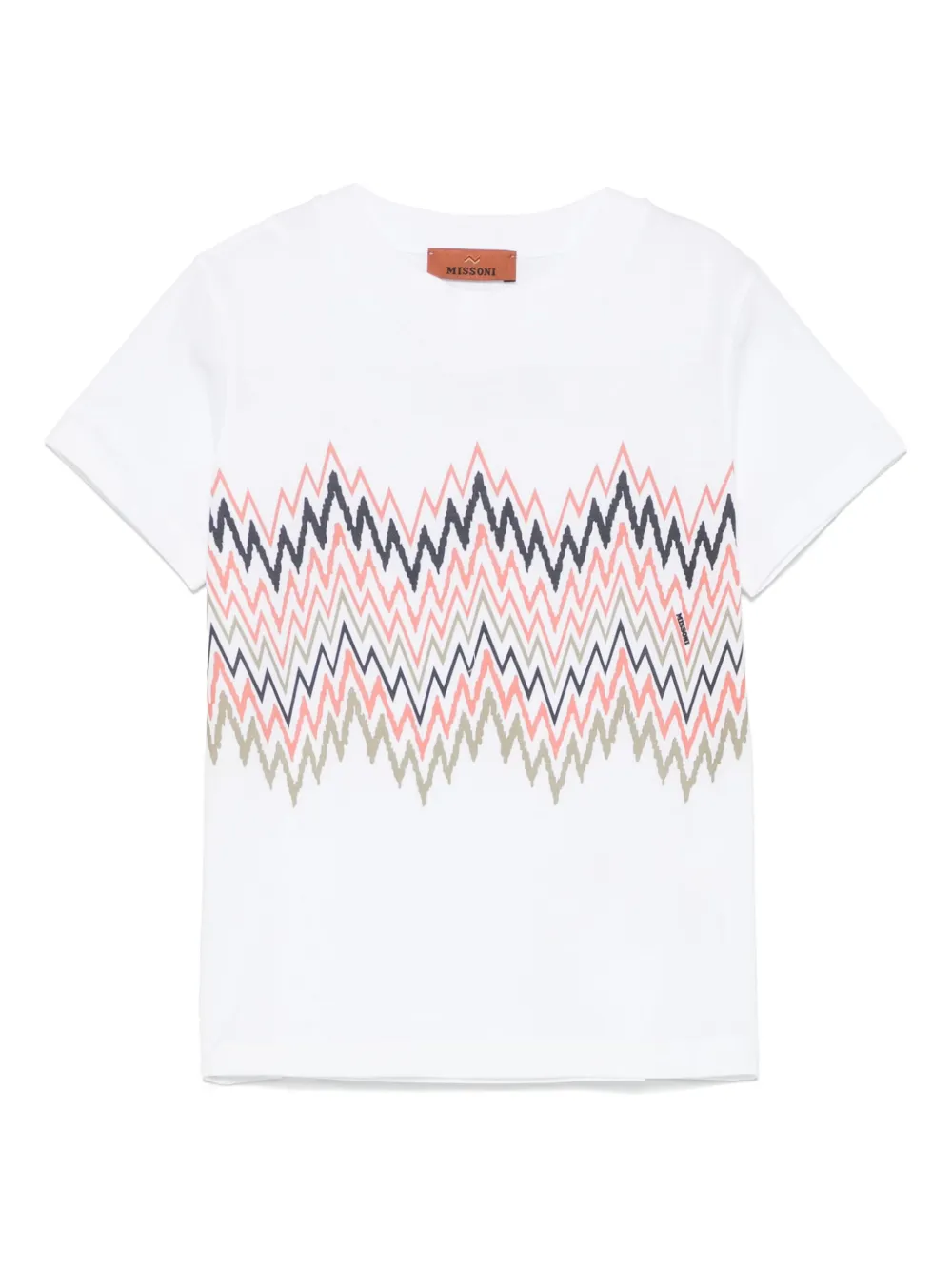 Missoni Kids T-shirt met zigzagprint Wit