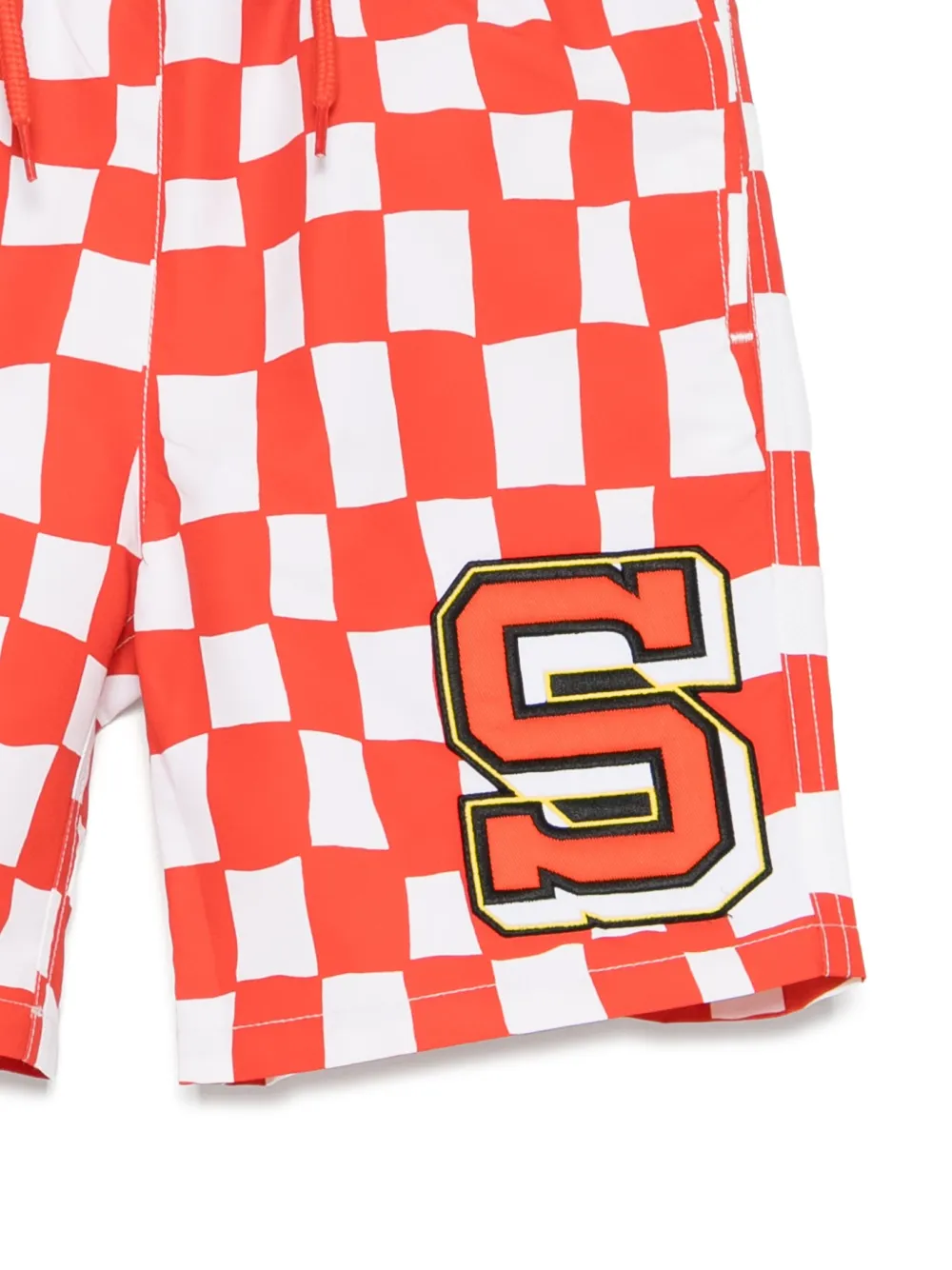 Stella McCartney Kids Geruite zwembroek Rood
