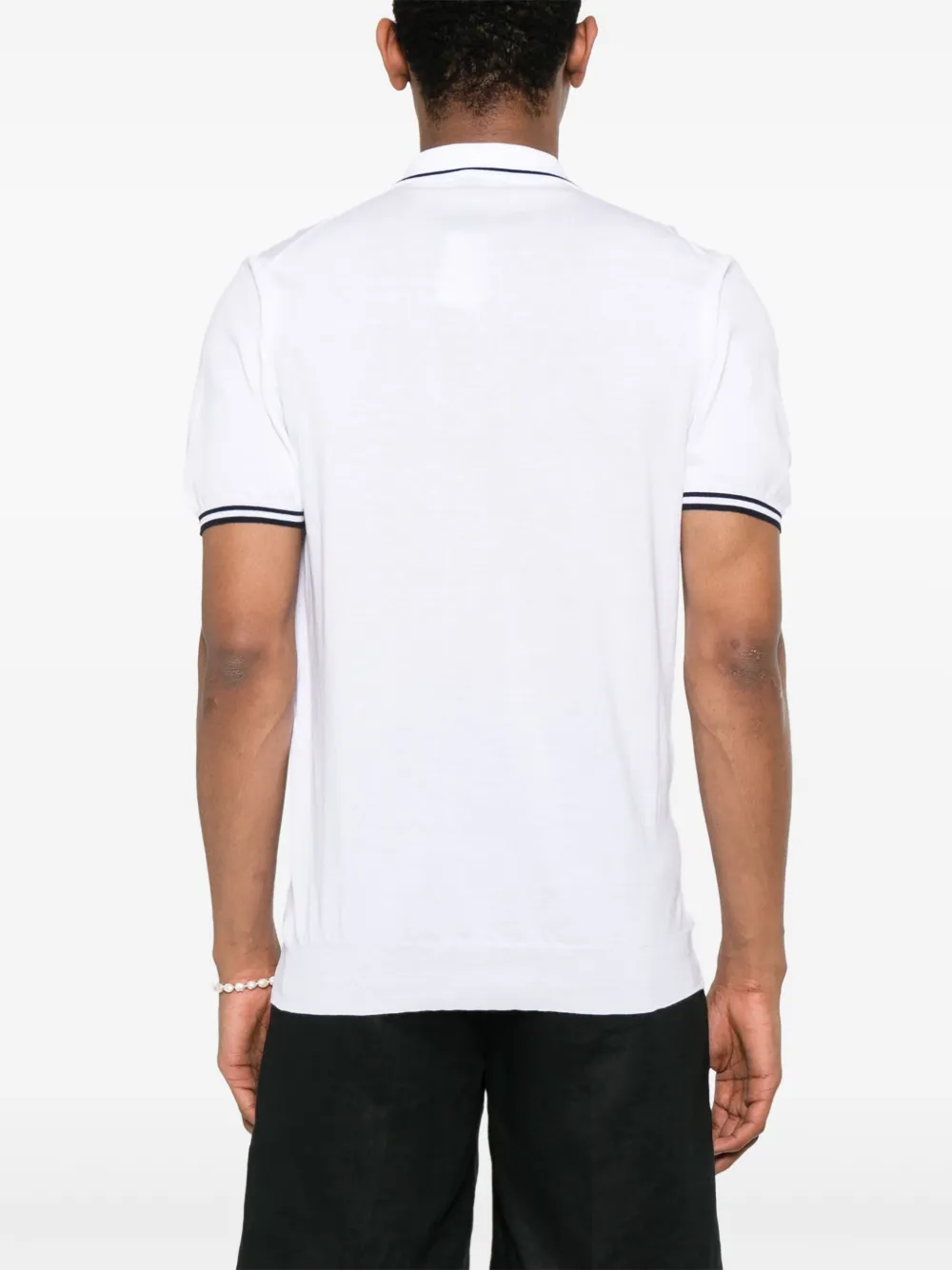 Shop Kiton Ciro Polo Shirt In 白色
