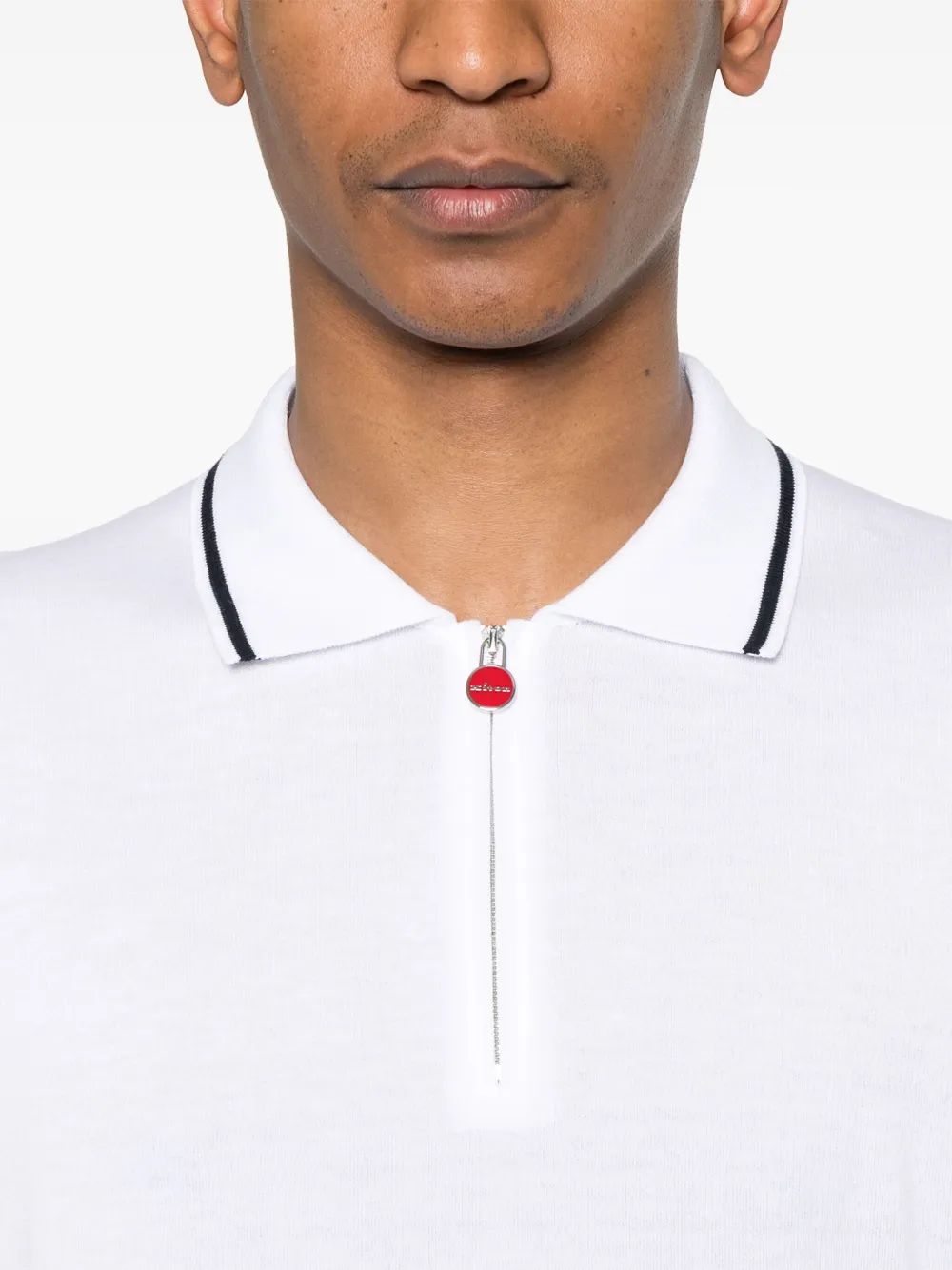 Shop Kiton Ciro Polo Shirt In 白色