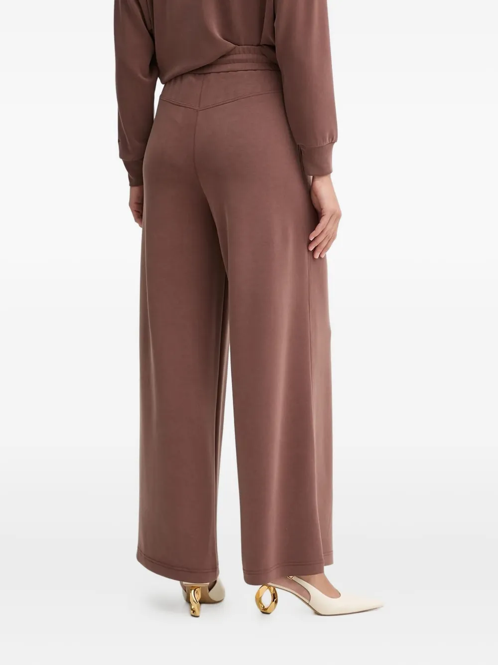 Hugo Boss Pleated Drawstring Trousers In Brown