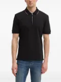 BOSS half-zip cotton polo shirt - Black