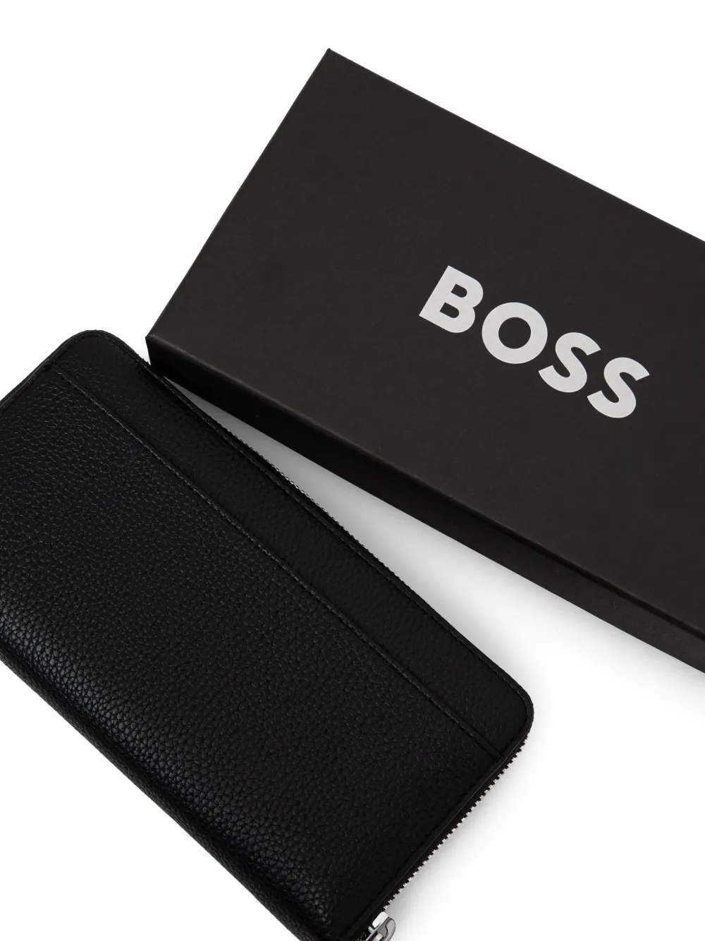 BOSS Portemonnee met logo-reliëf Zwart