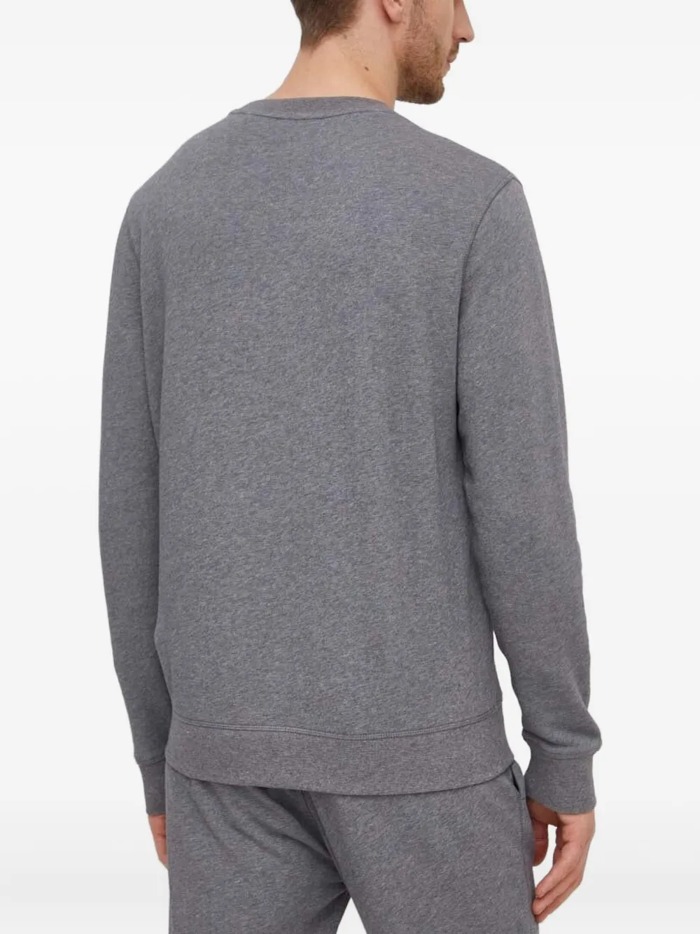 BOSS Sweater met logopatch - Grijs